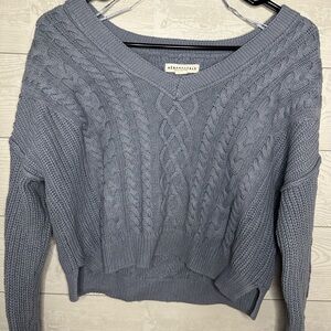 Aeropostale Women's V-Neck Cropped Cable Sweater